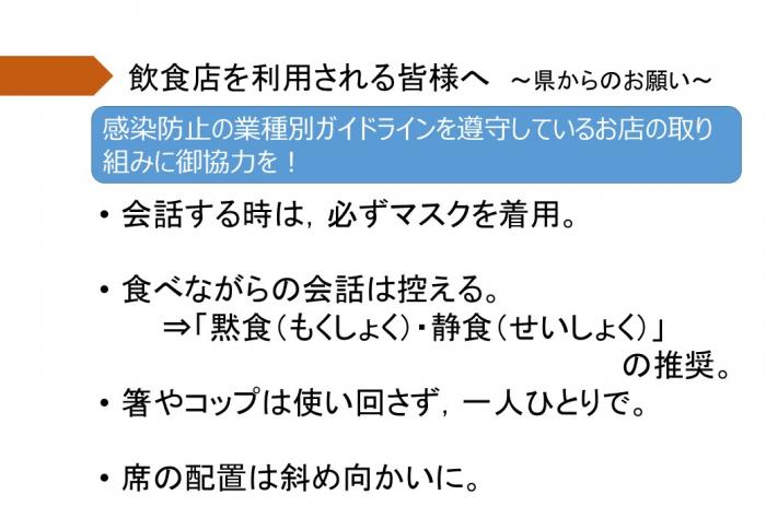 飲食店を利用される皆様へ